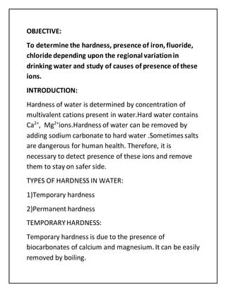 testing the hardness presence of iron fluoride chloride etc wikipedia|hardness of water lab results.